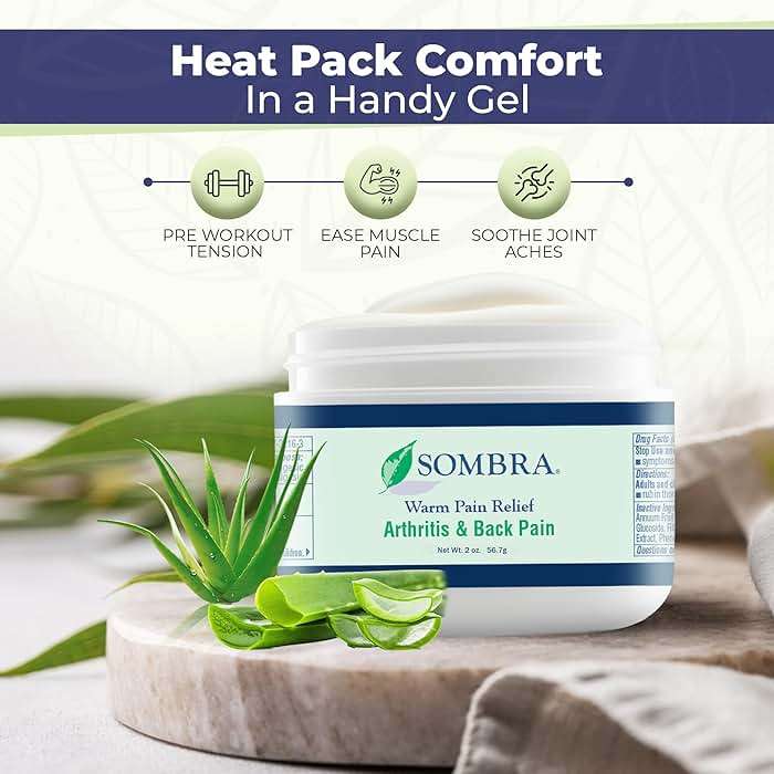 Sombra Warm Pain Relief Gel, Warm Relief for Arthritis and Chronic Pain Pre-Workout Muscle Rub Vegan Formula Free of Artificial Fragrances, Dyes, NSAIDs, Wax, Petroleum, Alcohol - 2oz Jar - Image 2