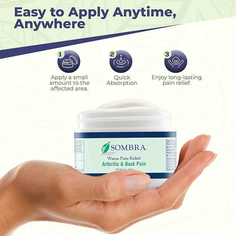 Sombra Warm Pain Relief Gel, Warm Relief for Arthritis and Chronic Pain Pre-Workout Muscle Rub Vegan Formula Free of Artificial Fragrances, Dyes, NSAIDs, Wax, Petroleum, Alcohol - 2oz Jar - Image 5