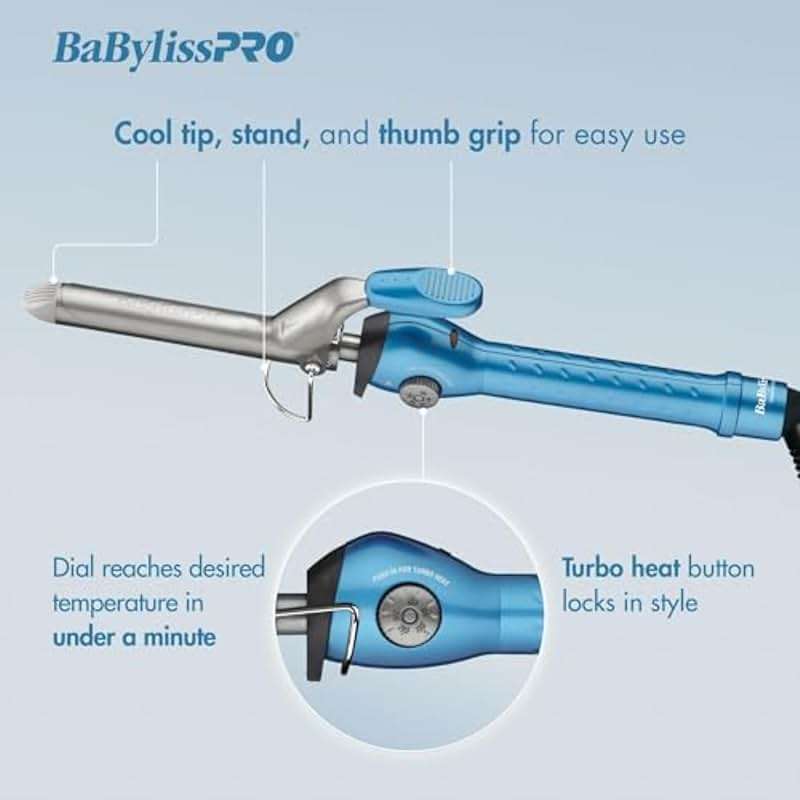 BaBylissPRO Nano Titanium Spring Curling Iron, Professional Hair Wand, Tool for Stylists, Nano Titanium Technology for Tight Curls or Loose Waves - Image 8
