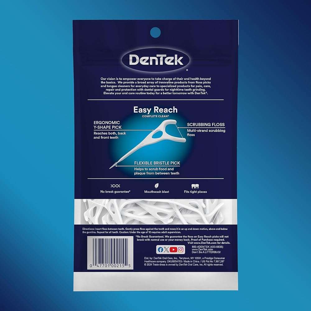 DenTek Complete Clean Floss Picks | Removes Food & Plaque | 75 Count - Image 8