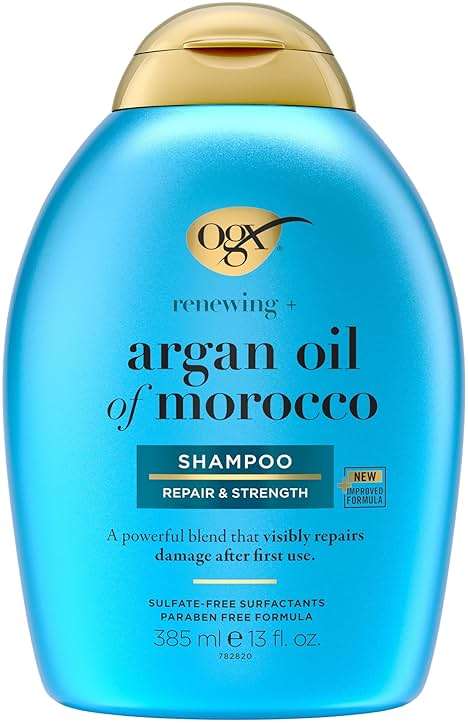 OGX Renewing + Argan Oil of Morocco Shampoo, Damage Repairing Shampoo & Argan Oil to Help Strengthen & Repair Dry, Damaged Hair, Paraben-Free, Sulfate-Free Surfactants, 13 fl. Oz - Image 1