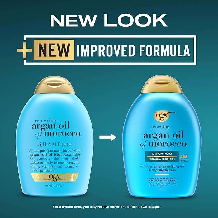 OGX Renewing + Argan Oil of Morocco Shampoo, Damage Repairing Shampoo & Argan Oil to Help Strengthen & Repair Dry, Damaged Hair, Paraben-Free, Sulfate-Free Surfactants, 13 fl. Oz - Image 2