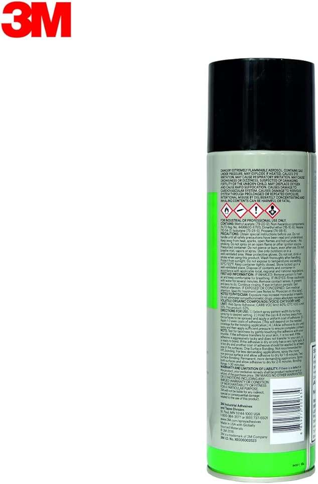 3M Heavy Duty 20 Spray Adhesive Clear, 20 fl oz can, Net Weight 13.75 oz (Pack of 1) - Image 5