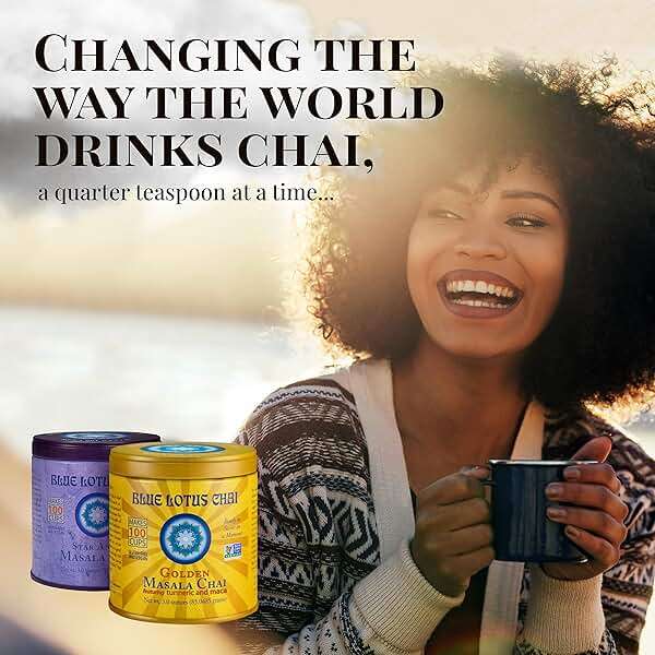 Blue Lotus Chai - Traditional Masala Chai - Makes 100 Cups - 3 Ounce Masala Spiced Chai Powder with Organic Spices - Instant Indian Tea No Steeping - No Gluten - Image 5