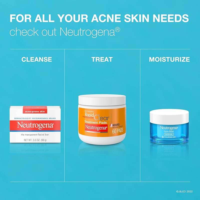 Neutrogena Facial Cleansing Bar for Acne-Prone Skin, Gentle Non-Medicated Daily Cleanser, Non-Comedogenic Transparent Soap with Glycerin, No Dyes or Detergents, 3.5 oz - Image 7
