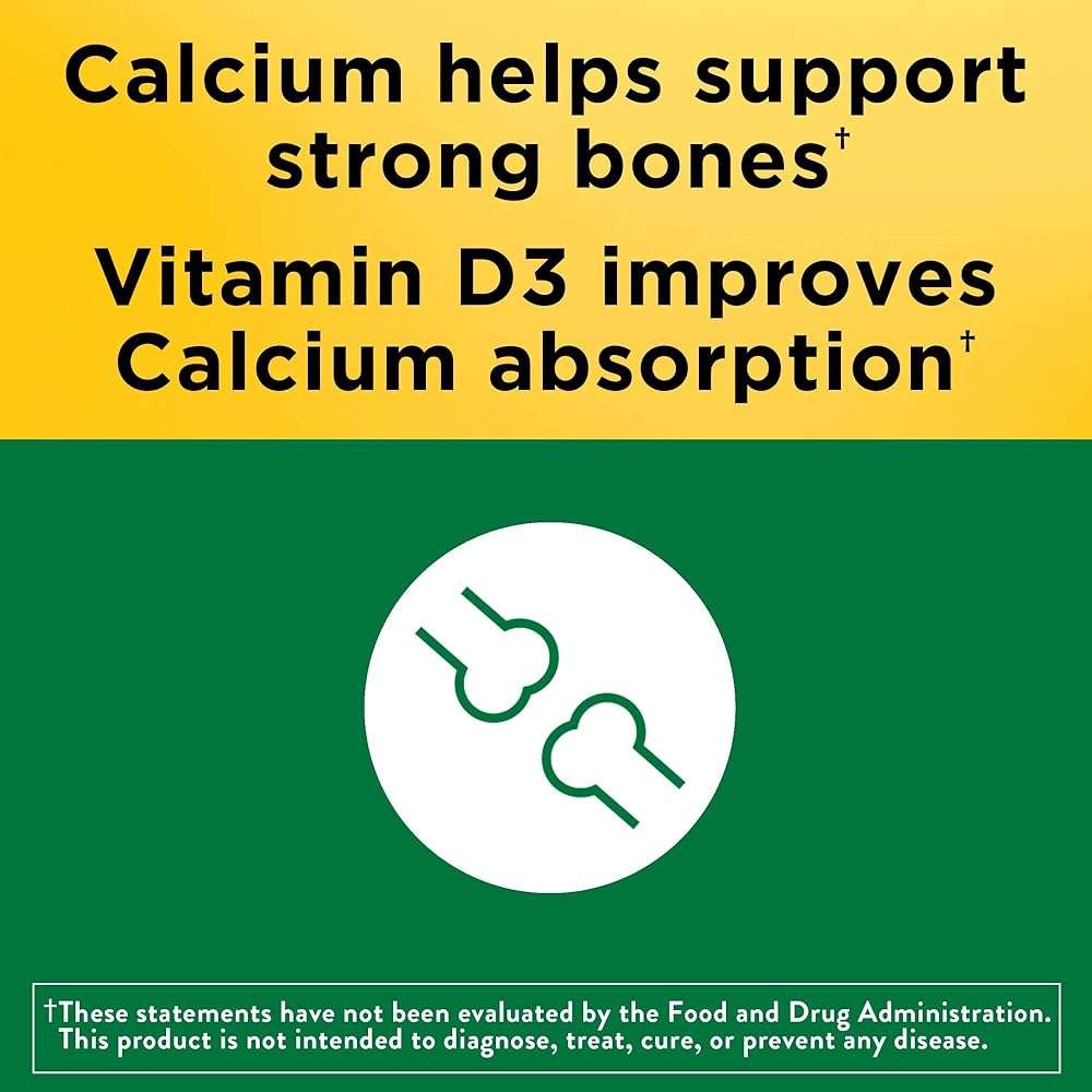 Nature Made Calcium 500 mg with Vitamin D3, Calcium and Vitamin D Supplement for Bone Support, 130 Tablets - Image 3