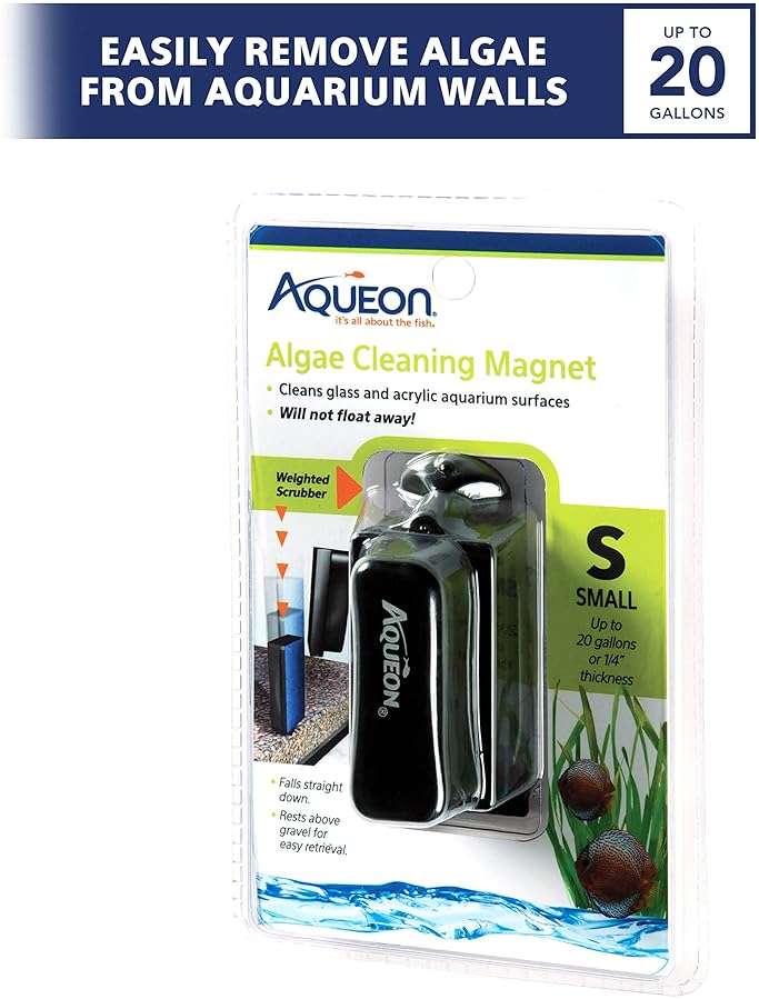 Aqueon Aquarium Algae Scraper, Fish Tank Cleaning Magnets for Glass/Acrylic, Small, Black - Image 2