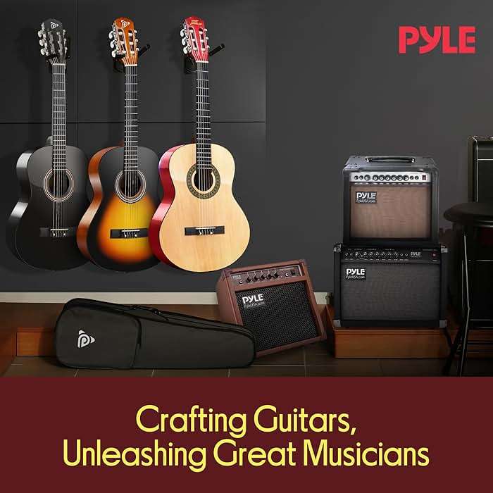 Pyle 30-Inch Beginner Acoustic Guitar Kit, 6-String Classical Style Travel Guitar for Kids & Adults - Includes Shoulder Strap, Strings, Picks, Tuning Pitch Pipe & Storage Gig Bag - Handcrafted Wood - Image 6