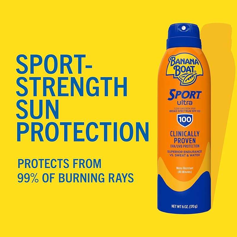 Banana Boat Sport Ultra SPF 100 Sunscreen Spray, 6oz, Sport Sunscreen Spray SPF 100, Banana Boat Sunscreen SPF 100 Spray, High SPF Sunscreen, Water Resistant Sunscreen, 6oz - Image 3