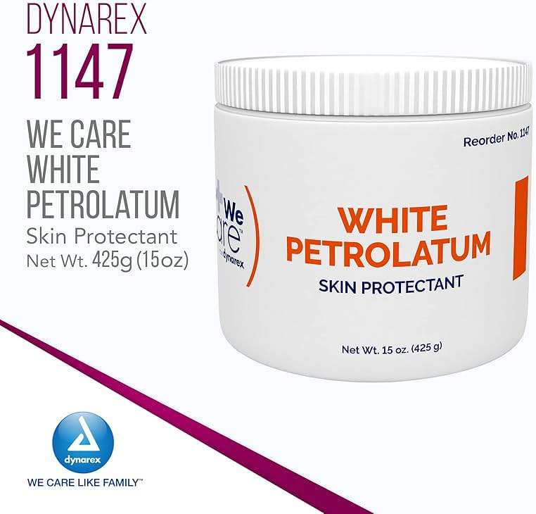 Dynarex White Petrolatum, Petroleum Jelly for Dry, Damaged or Cracked Skin, Soothing White Petroleum Jelly for Minor Skin Irritations, 15 oz. (425g) Jars, 1 Box of 12 - Image 2