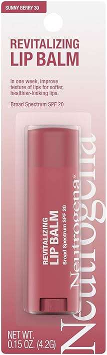 Neutrogena Revitalizing Tinted Lip Balm Broad Spectrum SPF 20 Sunscreen, Moisturizing Lip Balm with a Sheer Tint for Softer, Smoother, Healthier-Looking Lips, Sheer Sunny Berry 30, .15 oz - Image 5