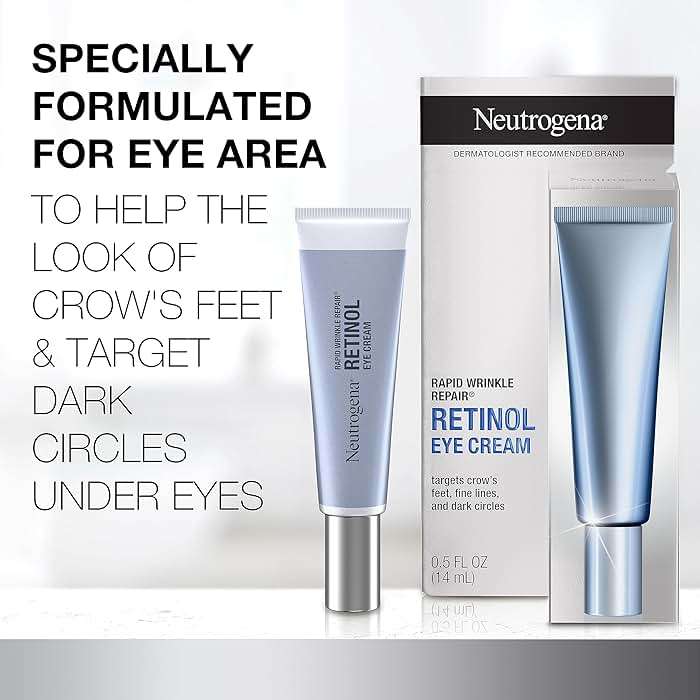 Neutrogena Rapid Wrinkle Repair Retinol Eye Cream for Dark Circles, Daily Anti-Aging Under Eye Cream with Retinol & Hyaluronic Acid to Fight Fine Lines, Wrinkles, & Dark Spots, 0.5 fl. oz - Image 2