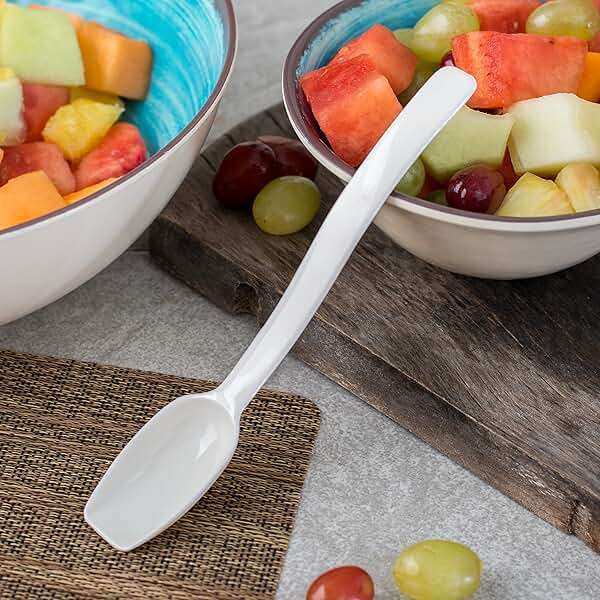 Carlisle FoodService Products Plastic Solid Spoon, 9 Inches, White - Image 2