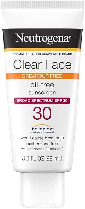 Neutrogena Clear Face Sunscreen for Acne-Prone Skin SPF 30, Broad Spectrum Facial Sunscreen Lotion, Lightweight, Non Comedogenic, Oil-, Fragrance- & Oxybenzone-Free Water Resistant (80 min), 3 fl. oz - Image 1
