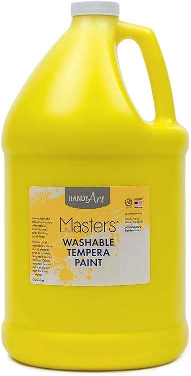 Handy Art Little Masters Washable Tempera Paint, Gallon, Yellow,214-710 128 fl Oz (Pack of 1) - Image 1