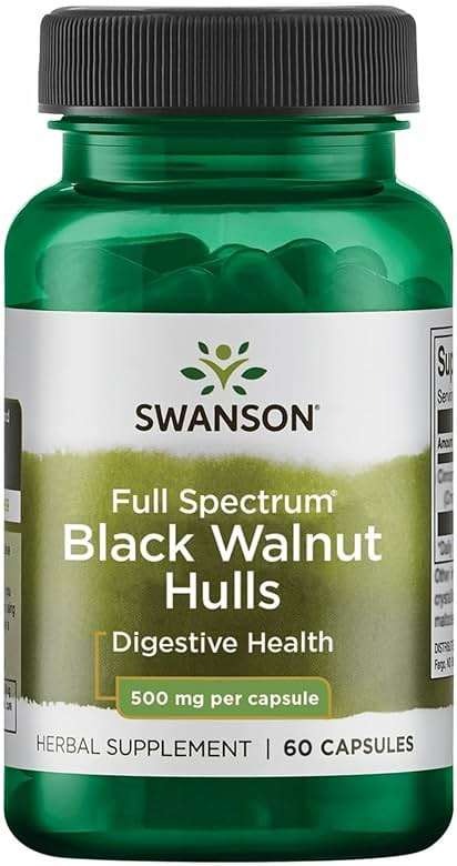 Swanson Black Walnut Hulls 500 Milligrams 60 Capsules - Image 1