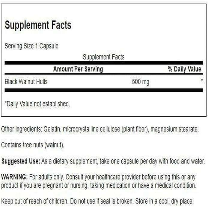 Swanson Black Walnut Hulls 500 Milligrams 60 Capsules - Image 2