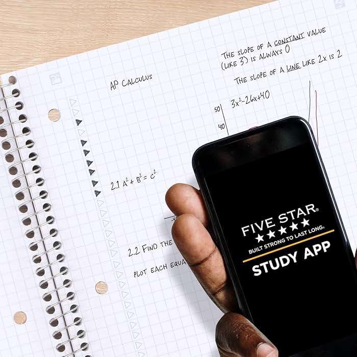 Five Star Spiral Notebook + Study App, 1 Subject, Graph Ruled Paper, Fights Ink Bleed, Water Resistant Cover, 8-1/2" x 11", 100 Sheets, Color Will Vary, 1 Count (06190) - Image 4