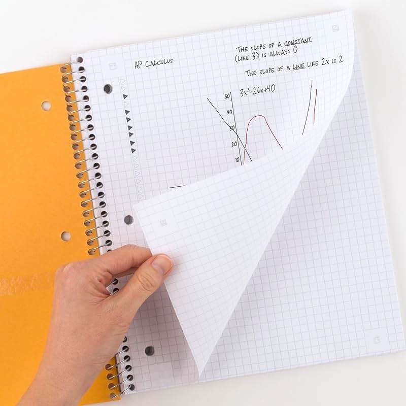 Five Star Spiral Notebook + Study App, 1 Subject, Graph Ruled Paper, Fights Ink Bleed, Water Resistant Cover, 8-1/2" x 11", 100 Sheets, Color Will Vary, 1 Count (06190) - Image 5