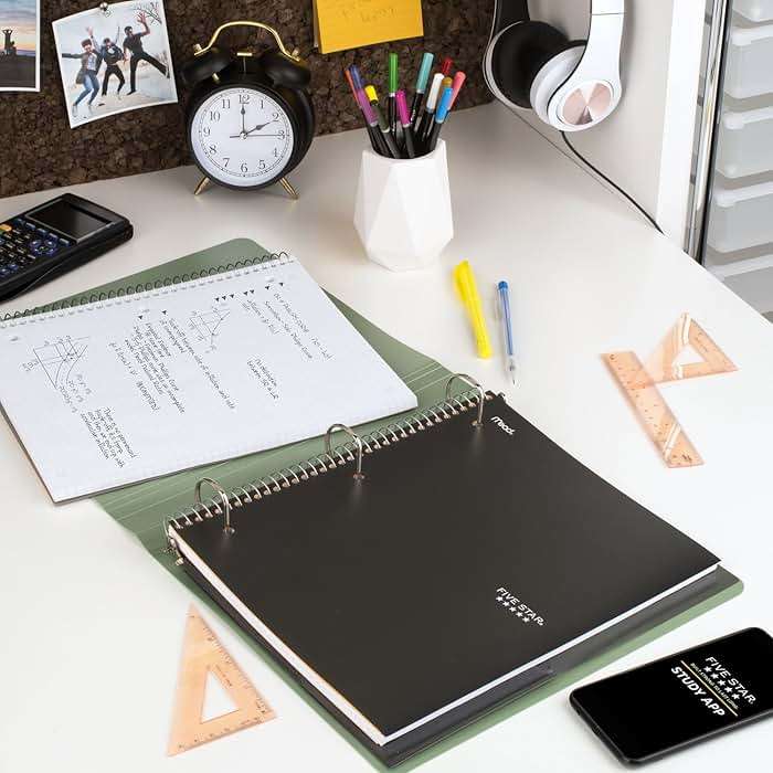 Five Star Spiral Notebook + Study App, 1 Subject, Graph Ruled Paper, Fights Ink Bleed, Water Resistant Cover, 8-1/2" x 11", 100 Sheets, Color Will Vary, 1 Count (06190) - Image 8