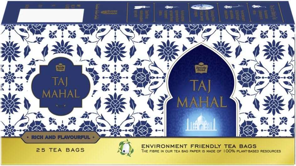 Taj Mahal Brooke Bond Leaf 25n Tea Bags 50 Grams - Image 2