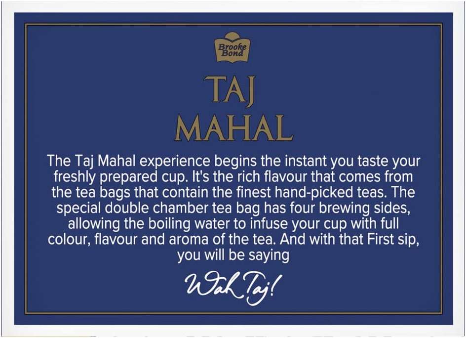 Taj Mahal Brooke Bond Leaf 25n Tea Bags 50 Grams - Image 7