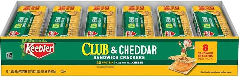 Keebler Products - Keebler - Sandwich Cracker, Club & Cheddar, 8-Cracker Snack Pack, 12 Packs/Box - Sold As 1 Box - Individually packaged. - Eight crackers per pack. - Image 7