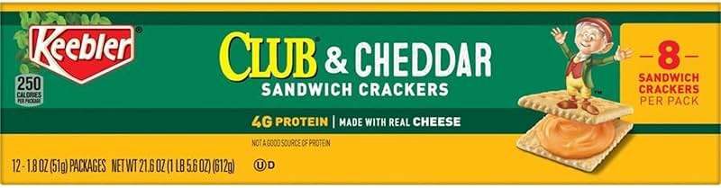 Keebler Products - Keebler - Sandwich Cracker, Club & Cheddar, 8-Cracker Snack Pack, 12 Packs/Box - Sold As 1 Box - Individually packaged. - Eight crackers per pack. - Image 8