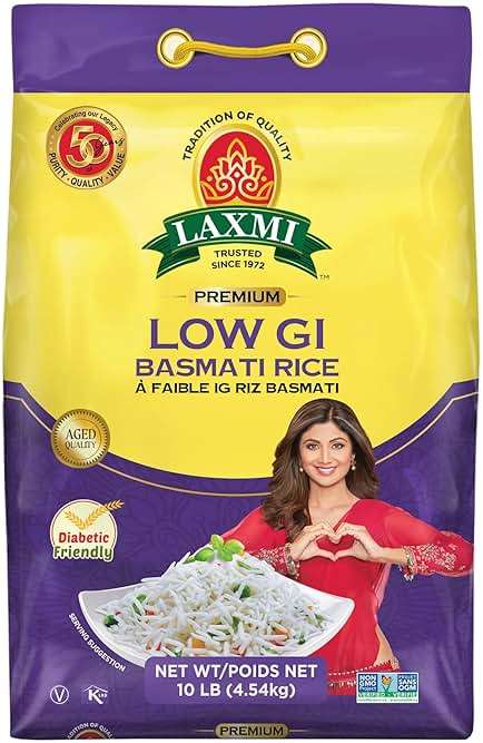 Laxmi Diabetic Friendly Basmati Rice w/Lower G.I. Index Value - 10lb - Image 1