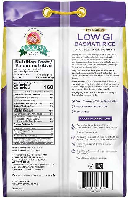 Laxmi Diabetic Friendly Basmati Rice w/Lower G.I. Index Value - 10lb - Image 2