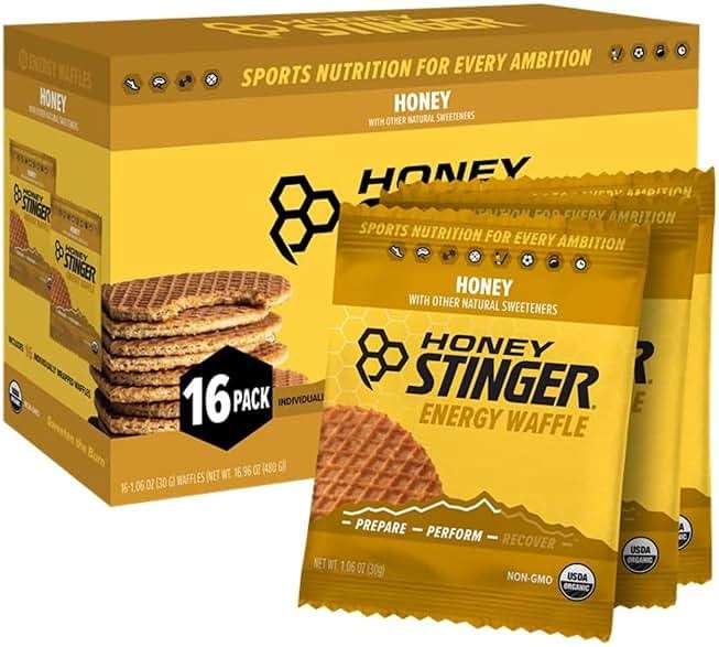 Honey Stinger Organic Honey Waffle, Energy Stroopwafel for Exercise, Endurance and Performance, Sports Nutrition for Home & Gym, Pre and Post Workout, 16.96 Ounces (Pack of 16) - Image 1