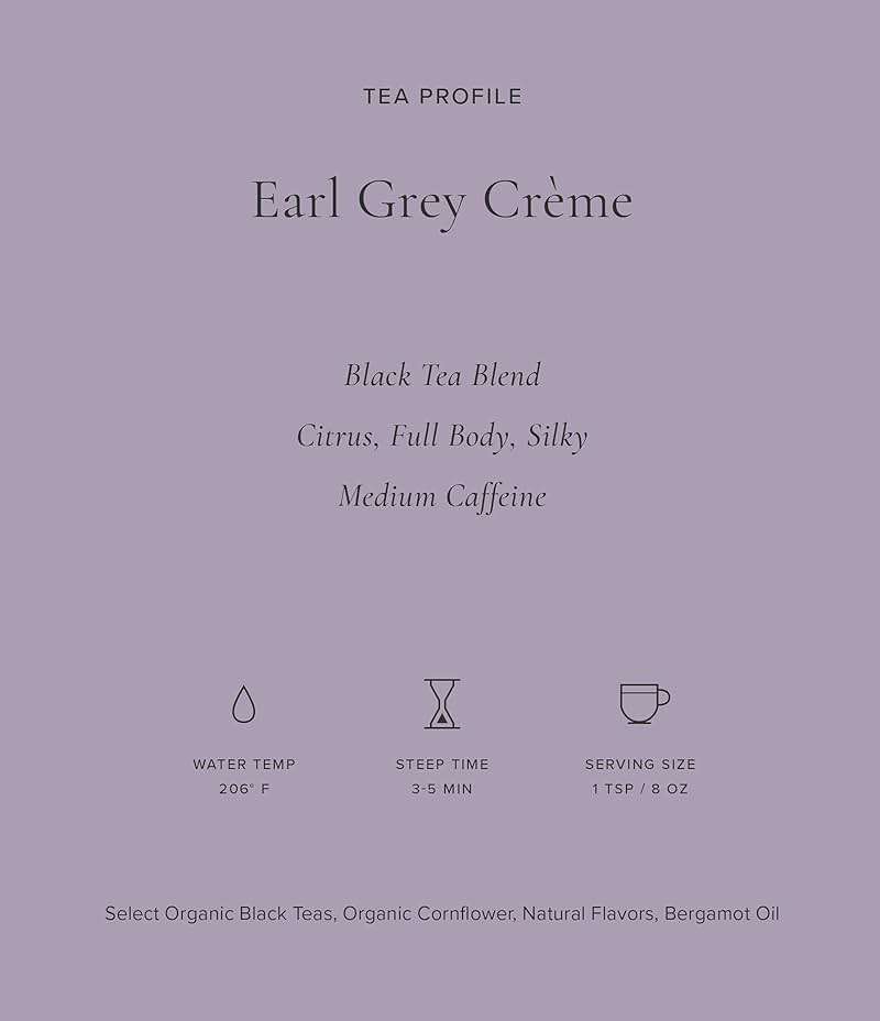 Art of Tea Earl Grey Creme 2.5oz Loose Leaf Tea in Reusable Tin, Premium Black Tea with Bergamot & Vanilla Cream Flavor, Smooth Caffeinated London Fog Tea, Gourmet Loose Tea - Image 4