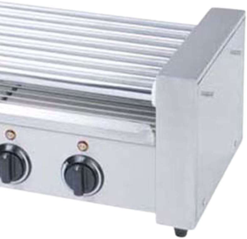 Adcraft RG-07 18 Hot Dog Roller Grill, 7-Roller, Stainless Steel, Flat Top, 560-Watts, 120v, NSF - Image 2