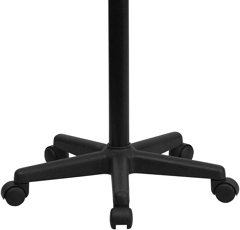 Flash Furniture Eve Sit to Stand Mobile Laptop Desk/Speaker's Lectern with Wheels, Modern Height-Adjustable Portable Standing Computer Desk, Black - Image 6