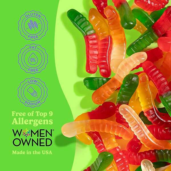Albanese Candy, Mini Assorted Fruit Gummi Worms, 5-pound Bag - Image 4
