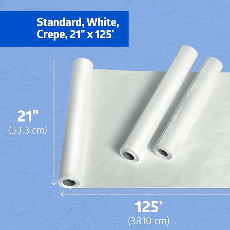 Medline Medical Exam Table Paper, Crepe Table Paper, 21 inches x 125 feet, Case of 12 Rolls - Image 2