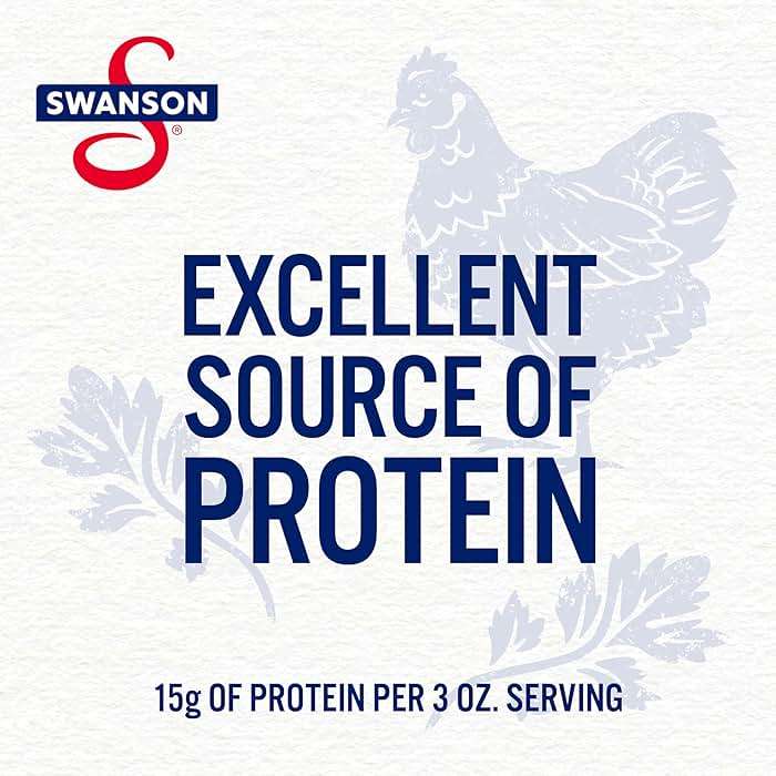 Swanson White Premium Chunk Canned Chicken Breast in Water, Fully Cooked Chicken, 12.5 OZ Can - Image 3