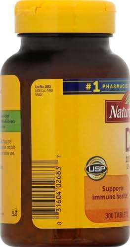 Nature Made Vitamin D3 1000 IU (25 mcg), Vitamin D Supplement for Bone, Teeth, Muscle and Immune Health Support, 300 Tablets, 300 Day Supply - Image 4