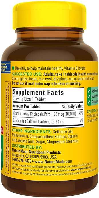 Nature Made Vitamin D3 1000 IU (25 mcg), Vitamin D Supplement for Bone, Teeth, Muscle and Immune Health Support, 300 Tablets, 300 Day Supply - Image 9