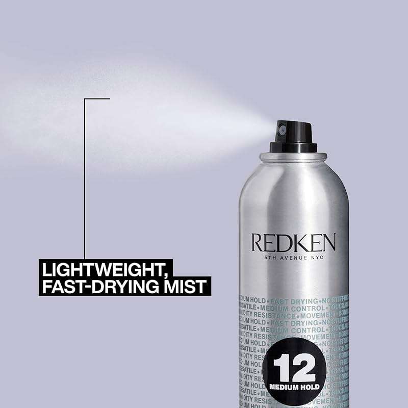 Redken Brushable Hairspray 12 For All Hair Types - Protects Against Frizz and Humidity With Flexible Medium Hold With Natural Finish - Image 3