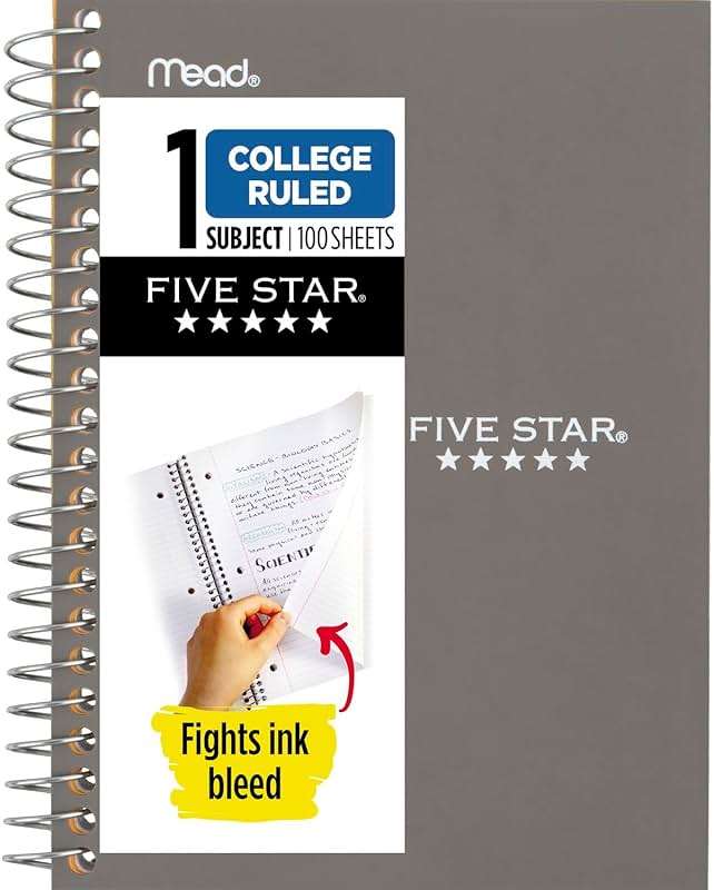 Five Star Personal Spiral Notebook, 1 Subject, College Ruled Paper, 7" x 4-3/8", Small Size, 100 Sheets, Color Will Vary (45484) - Image 1