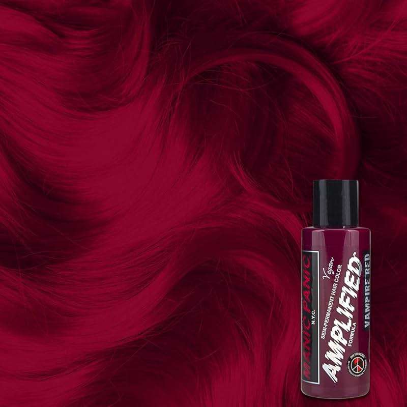 MANIC PANIC Vampire Red Amplified Semi-Permanent Hair Dye - Deep Blood Red Shade Can Give Burgundy Tones to Unbleached Hair - Works on Dark & Light Shades - Vegan, PPD & Ammonia Free (4oz) - Image 2
