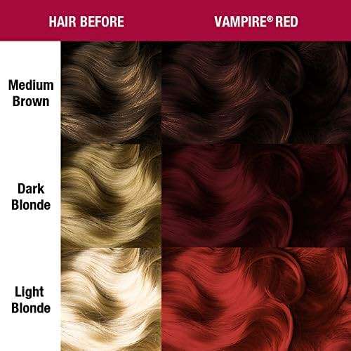 MANIC PANIC Vampire Red Amplified Semi-Permanent Hair Dye - Deep Blood Red Shade Can Give Burgundy Tones to Unbleached Hair - Works on Dark & Light Shades - Vegan, PPD & Ammonia Free (4oz) - Image 3