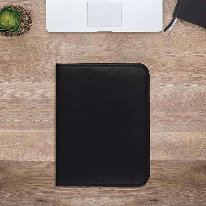 Samsill Professional Padfolio - Faux Leather Portfolio Folder for Men and Women, Leather Padfolio with 8.5 x 11 Writing Pad, Resume Portfolio Folder, Functional Business Portfolio for Meetings and Interviews, Black - Image 2