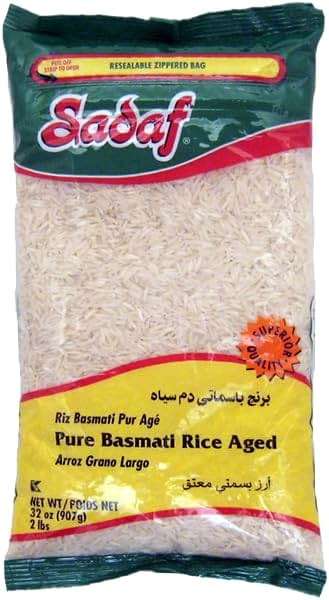Sadaf Aged Basmati Rice - Pure Basmati Rice for Cooking - Middle Eastern Cuisine - Arroz Bastami - Kosher - 32 Oz Resealable Bag - Image 2