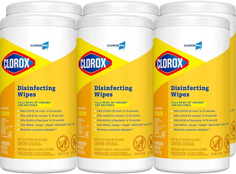 CloroxPro Clorox Disinfecting Wipes, Lemon Fresh, 75 Count (Package May Vary) - Image 1