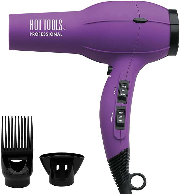 Hot Tools Pro Artist 1875W Turbo Ionic Dryer | Smooth, Frizz Free Blowouts (Purple) - Image 1