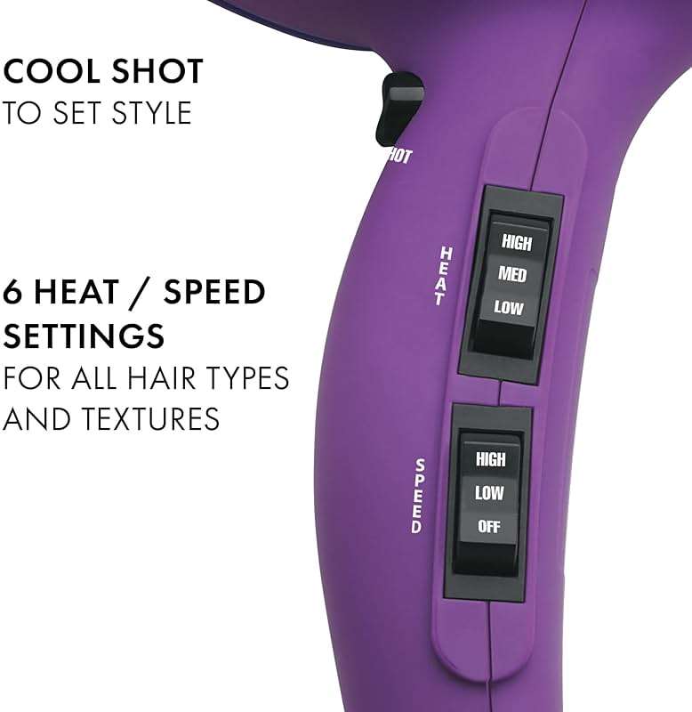 Hot Tools Pro Artist 1875W Turbo Ionic Dryer | Smooth, Frizz Free Blowouts (Purple) - Image 3