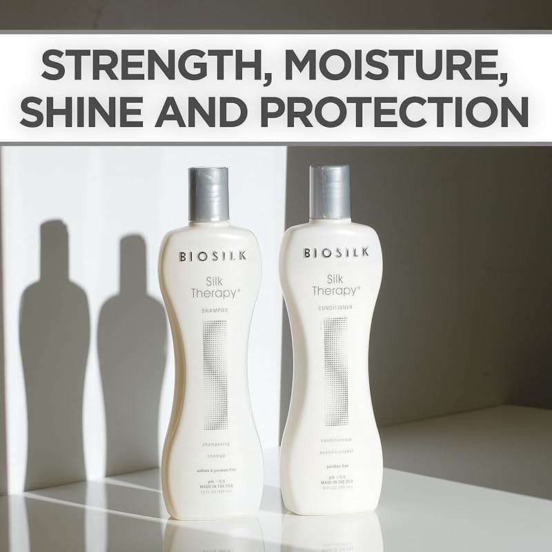 BioSilk Silk Therapy Duo Set, Shampoo & Conditioner for Gentle Cleansing, Moisturizing & Shiny Hair, Smooth, Replenished Hair, Sulfate-Free, Paraben-Free, Cruelty-Free, 12 Oz Each (Pack of 2) - Image 2