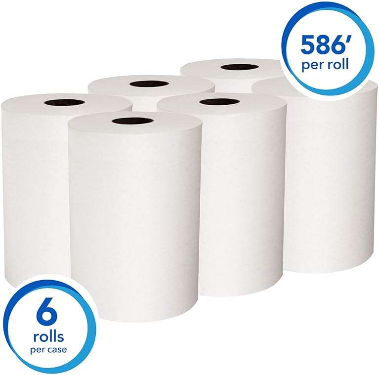 Scott Professional Slimroll Hard Roll Paper Towels, Bulk (12388), Hardwound, Absorbency Pockets, White, for compatible Kimberly-Clark Professional Dispensers (6 Rolls at 580' Each, 3,480'/Case) - Image 2